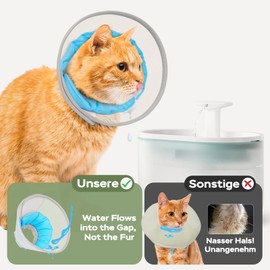 Supet Soft Cat Collar: Comfortable Waterproof Mesh Recovery Cone After Surgery to Prevent Licking and Scratching, Alternative to Plastic Elizabeth Head/Neck Cone (Blue, L)