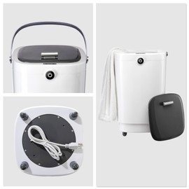 AZOUTDOOR Large Towel Warmers for Bathroom,Luxury Portable Bucket Towel Warmer Fits Up to Two 70"X80" Oversized Towels with Timing Auto Shut Off,Grey