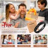 FLHEART Stepdad Gifts Mens Bracelets - Brown Braided Leather Bracelet