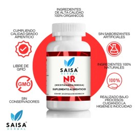 Nicotinamida Ribosa 500 mg 30 cápsulas | Aumenta NAD+ | Energía y Juventud celular | Antienvejecimiento Natural | Bienestar Diaro | Suplemento Aliment