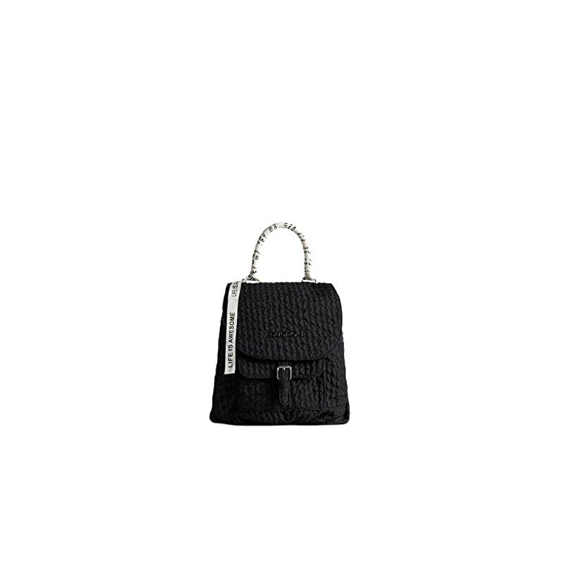 Desigual Women's Back_Free Ankara Backpack Medium, Black, black
