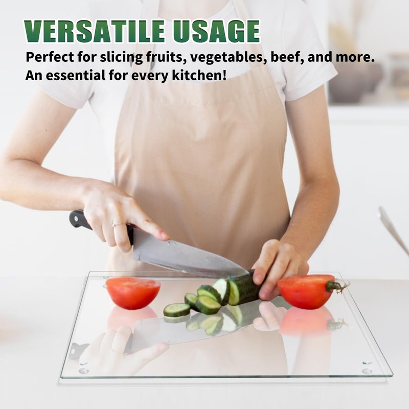 Seelenruhe Tempered Glass Cutting Board for Kitchen Counter, 16x20 inch