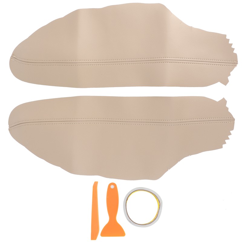 Front Door Panels Armrest Cover Microfiber Synthetic Leather Trim Sticker