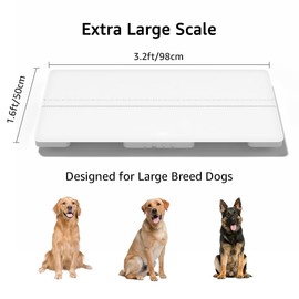 unipaws Digital Pet Scale MAX 650lbs, Large Veterinary Scale for Giant Dogs, Baby Scale, Digital LED Display with Reversible Readings, Bluetooth Ailink App, Voice Broadcast, USB Charging