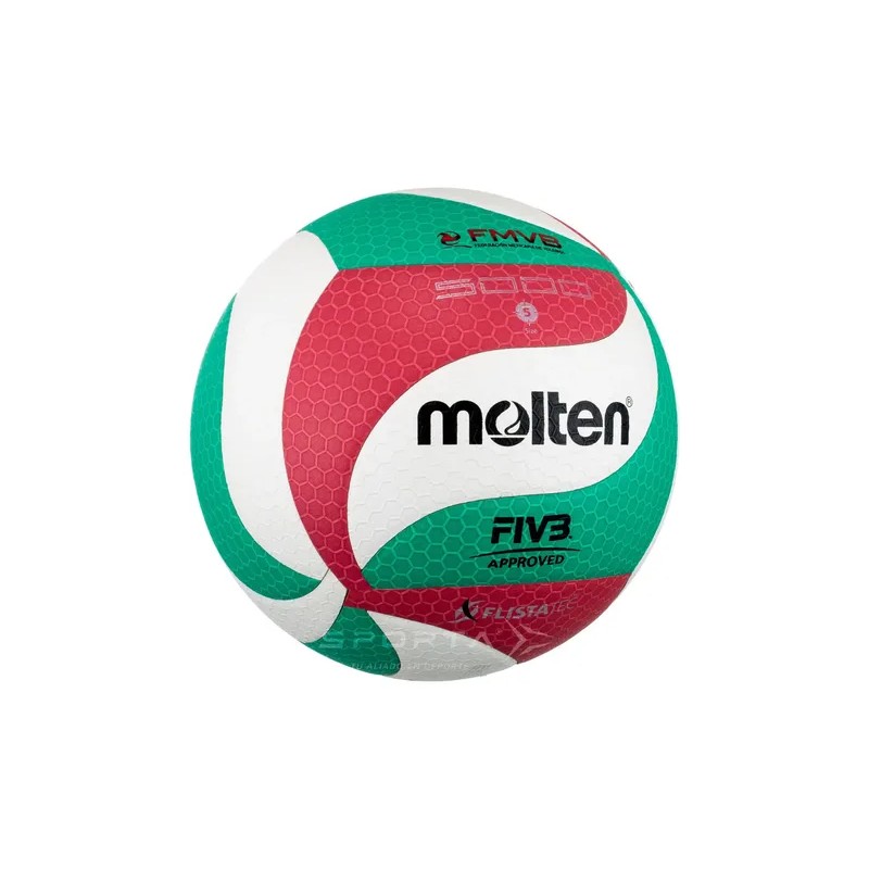 Balón Voleibol Molten V5m5000 Flistatec Piel Sintética No. 5 Blanco/verde/rojo