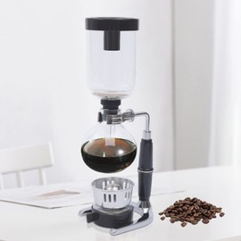 FLYHERO Siphon Syphon Coffee Maker Tabletop Glass Siphon Pot Syphon Coffee Maker Siphon Vacuum Coffee Maker Black (3 Cups(360ml))