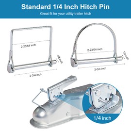 Aurdeayi 8PC Trailer Hitch Pin, Standard 1/4 Inch Hitch Pins, Strong Trailer Coupler Pin Safety Lock, Easy Hook Up Locking Retainer, Perfect for Tractor, RV, Farm Yard Equipment