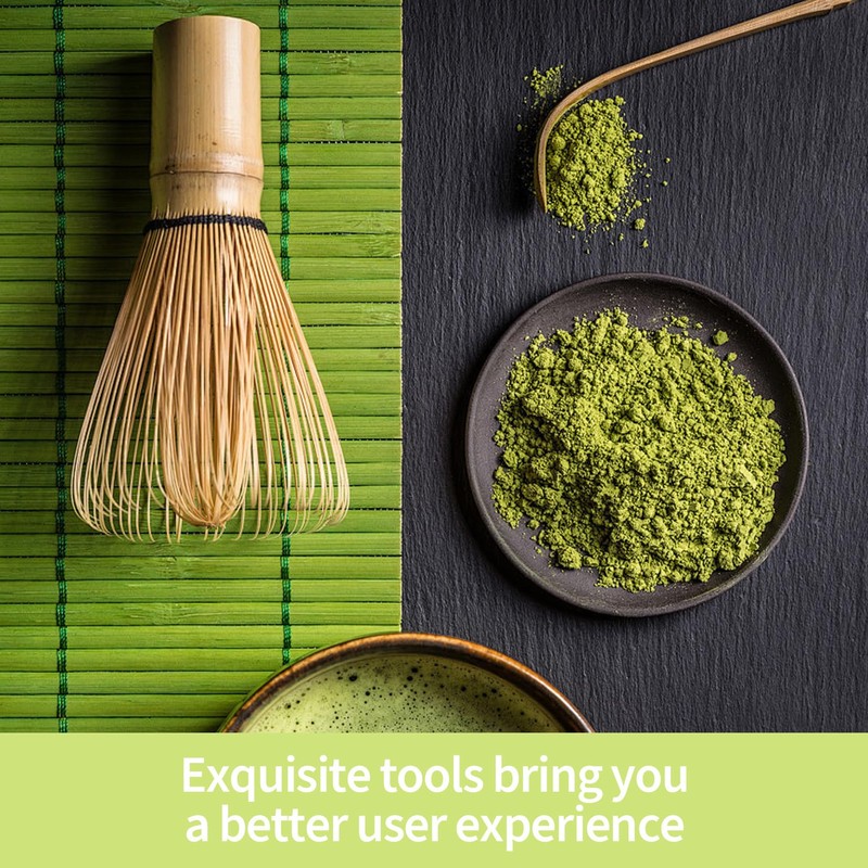 3 Pcs Bamboo Matcha Whisk Set,Handmade Chasen Brush&Spoon Japanese Tea