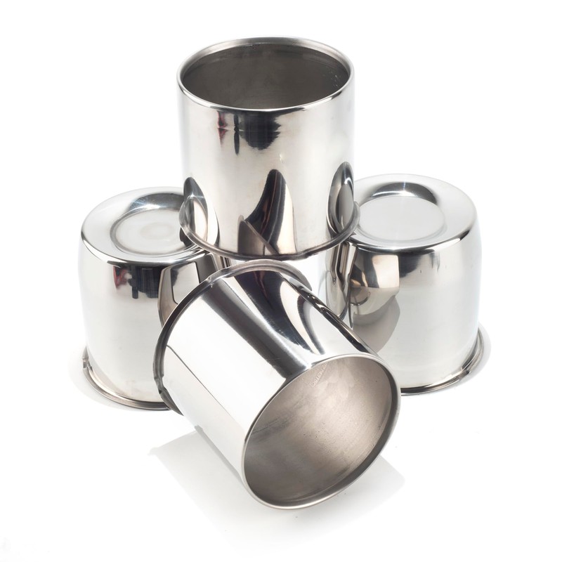 DewFlew 4Pcs 5.15" Push Through Wheel Center Caps Stainless Trailer