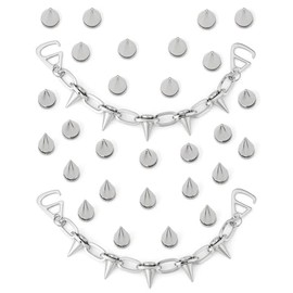 Arugaga Goth Shoe Charms for Women and Man Punk Rivets Shoe Decoration and Shoe Chain Metal Spike Shoe Charms Accessories for Clog