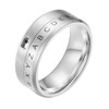 INRENG 8mm Men's Women's Stainless Steel Spinner Ring Alphabet Number