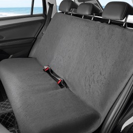Funda impermeable para asiento de coche, color gris, tamaño completo, universal, se adapta a la toalla de sudor para camiones, SUV, furgoneta, protector de asiento trasero de coche, paquete