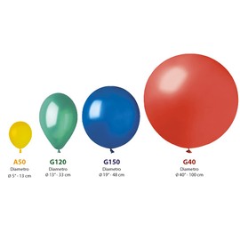 Pack of 25 balloons in natural latex premium quality G150 (diameter 48 cm / 19 inches), pastel mint green