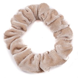 Mytoptrendz® 2 Pcs Kids Small Scrunchies Plain Colour Skinny Soft Velvet Hair Ties for Women Girls Ponytail Holder Thin Hair Accessories (Beige)