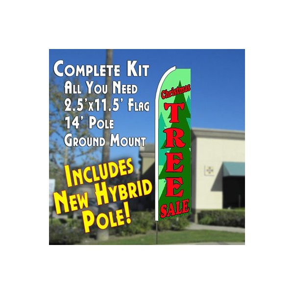 CHRISTMAS TREE SALE Flutter Feather Banner Flag Kit (Flag, Pole,