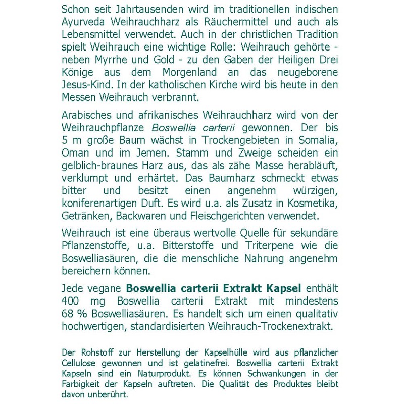 The Nutri Store Boswellia Carterii 400 mg Extract Capsules Pack