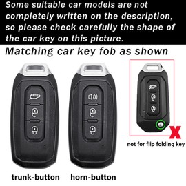 ontto Key Holder Metal Key Case Leather Key Bag Compatible with Ford Territory EV Titanium Taurus Kuga 2020-up Key Fob Anti-Scratched Car Key Cover with Keychain,Black