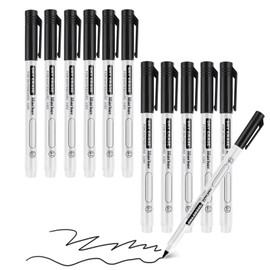 Sibba Black Dry Erase Markers Ultra Fine Tip, Pack of 12, 0.7mm, White Board Markers for School,Office,Home,or Planning Dry Erase Board