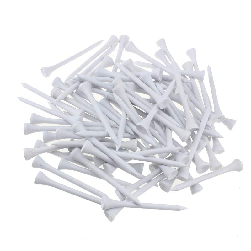 KOFULL 100 x White Wooden Golf Tee 70mm