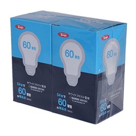 Toyo Lighting & Technology General Incandescent Bulb (Frost) 60W Shape 2 Pack Set of 2 Bulbs Set E26 Base TC-LW100V54W 1P - Set of 2