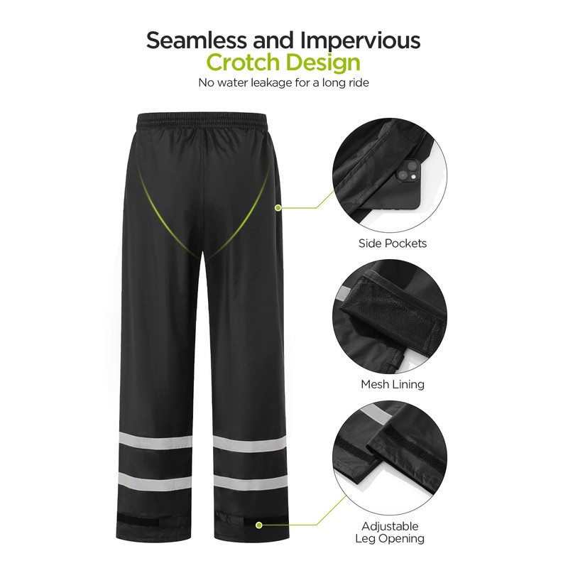 ProHydra Mens Rain Suits with Air Vents Reflective Stripes Waterproof