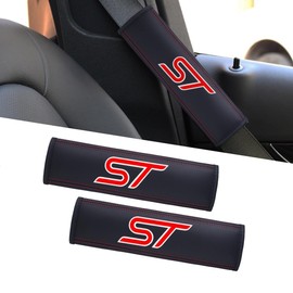 JULOPO 2PCS Black Leather seat Belt Covers Compatible with ST Belt Shoulder Pads