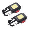 2 Pcs Keychain Work Light High Bright Mini COB Lamp