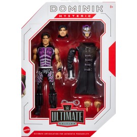 Mattel WWE Ultimate Edition Action Figure & Accessories, 6-inch Dominik Mysterio Collectible Set, Swappable Heads & Hands, 30 Articulation Points