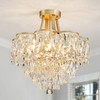 WUZUPS Crystal Chandelier Semi-Flushmount Ceiling Light Modern Lighting Fixture for