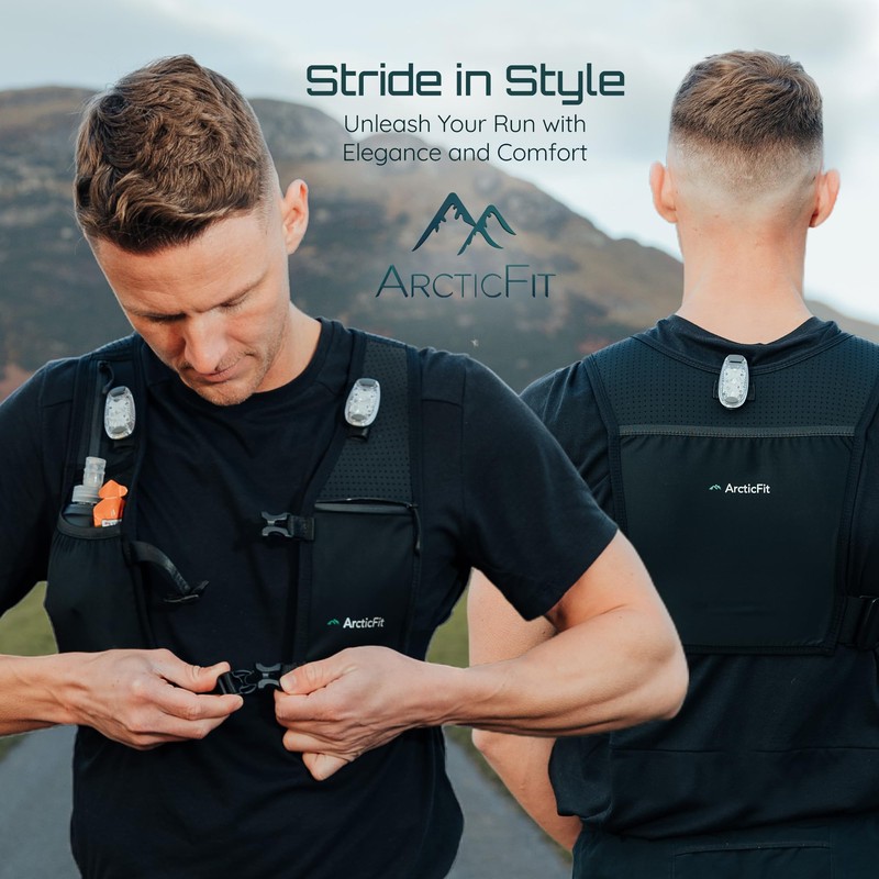 ArcticFit LED Running Vest - Adjustable Unisex Reflective Vest with