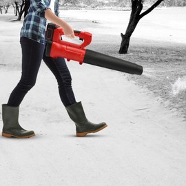 CNCEST Electric Leaf Blower Cordless 21V, with Battery and Charger, 2 Section Tubes, 6-Speed Dial Control Leaf Blowers, Battery Powered Leaf Blower for Lawn Care, Snow, Debris (Red)