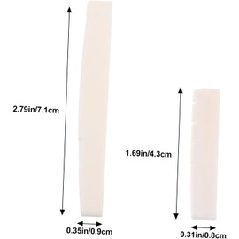 Acoustic Guitar Bridge Saddle Guitar Nuts, 4Pcs 6 Strings guitar Bone Bridge Saddle and Nut, Guitar Cattle Bone Bridge Saddles