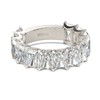 Jeulia Sterling Silver Ring Band: Baguette Cut Cubic Zirconia Engagement