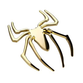 3D Soft Glue Spider Stickers for Cars, Electric Cars and Motorcycles, 2 Pieces in One Set, Gold and Silver (2 Golden)