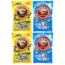 Coffee Rio Coffee Candy Sugar Free Variety Pack of 4 – Original and Caffe Latte, 3 Ounces – Zero Sugar Carbs