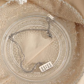 Jukoclut Angel Number 1111 Necklace for Women Stainless Steel Bar Pendant Lucky Numerology Jewelry (Silver-111)