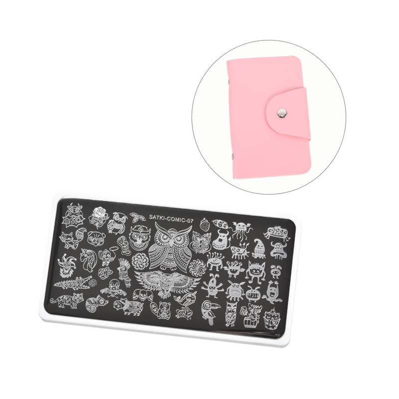 Healeved 3 Pcs Nail Art Stamper Pouch 20 Slots Compact