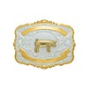 Crumrine Lighting Ridge Show Pig Trophy Buckle with Engravable Ribbons