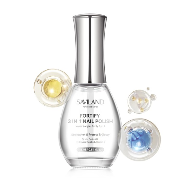 SAVILAND 15ML Nagelhärter Extra Stark: 3 in 1 Nagellack Base