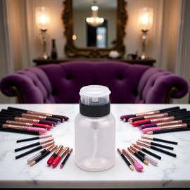 Transparent 210ml Nail Polish Remover Dispenser, Push Down Cleanser Bottle, Nail Polish Remover Bottle Container Nail Polish Removers For Nail Polish And Makeup Remover Nail Art Tool Travel Nice