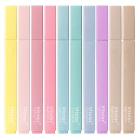 Piochoo Highlighters, Aesthetic Cute Pastel Highlighters Set, 10 pcs, Chisel Tip, No Bleed Bible Highlighter Assorted Colors, Back to School Supplies