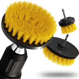 Nuke Guys Brush attachment set for cordless screwdriver and drill, 3 soft cleaning brushes for cleaning household, car, carpet, upholstery, attachment brushes in 3 sizes