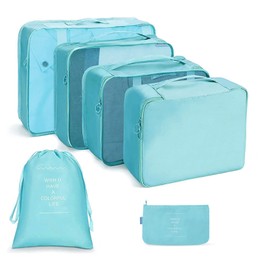 OSDUE Packing Cubes for Suitcases 6pcs, Travel Packing Cubes, Travel Essentials, Clothes Shoes Cosmetics Toiletries Storage Bags, Travel Accessories