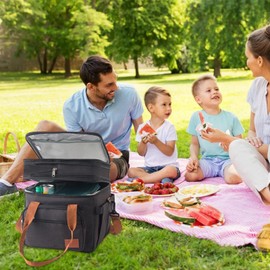 Cooler Bag, Waterproof Lunch Box, 18L Large Leakproof Camping Cooler, Portable Travel Cooler for Grocery Shopping, Camping, Trips