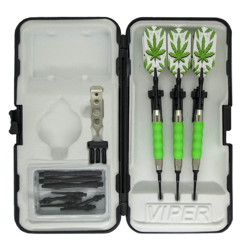 Sure Grip Viper Green Soft Tip Darts with Dart Case