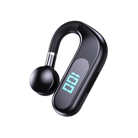 Bluetooth Headset,Bluetooth Single Earpiece with Noise Canceling Mic,Wireless Earbud with LED Display, 48Hrs Playtime Hands-Free Headphones for Office Business Driving Sport(Black)