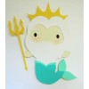King Triton The Little Mermaid Paper Doll Die Cut Scrapbook Embellishement