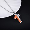 Susook Basketball Cross Necklace for Men Bible Verse I CAN
