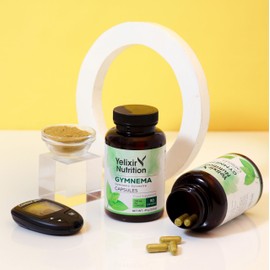 Yelixir Nutrition Gymnema Sylvestre Capsules 90 nos, Made with Veg Capsules