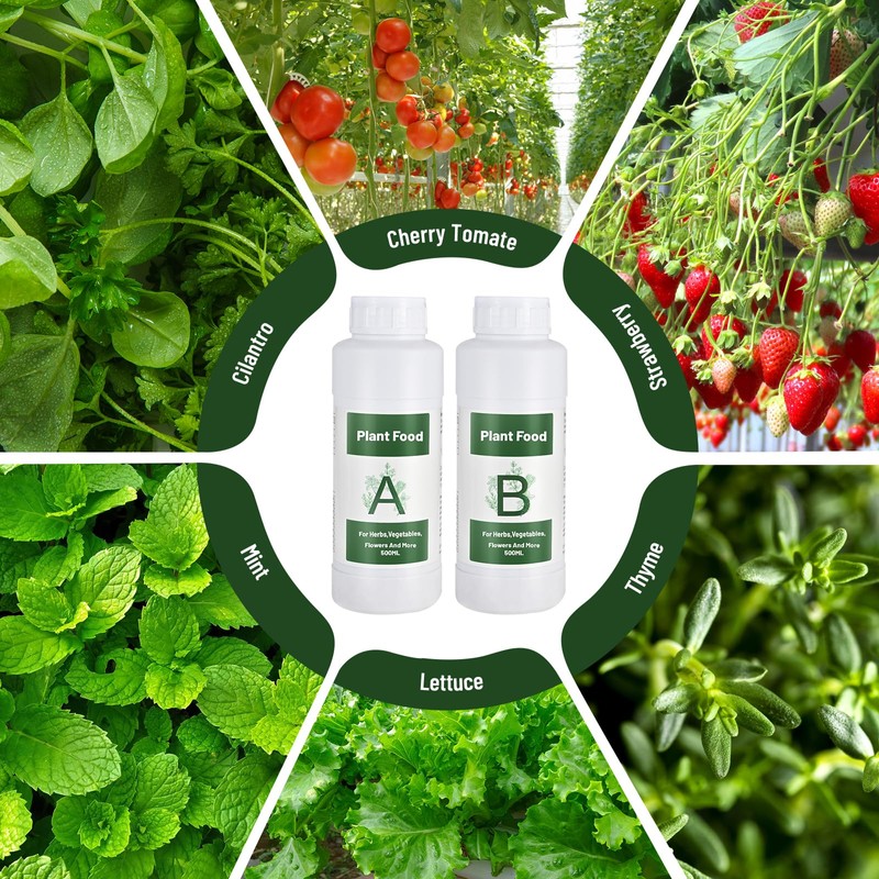 Tigvio 1000ml Hydroponic Nutrients A&B for Aerogarden Plant Food with